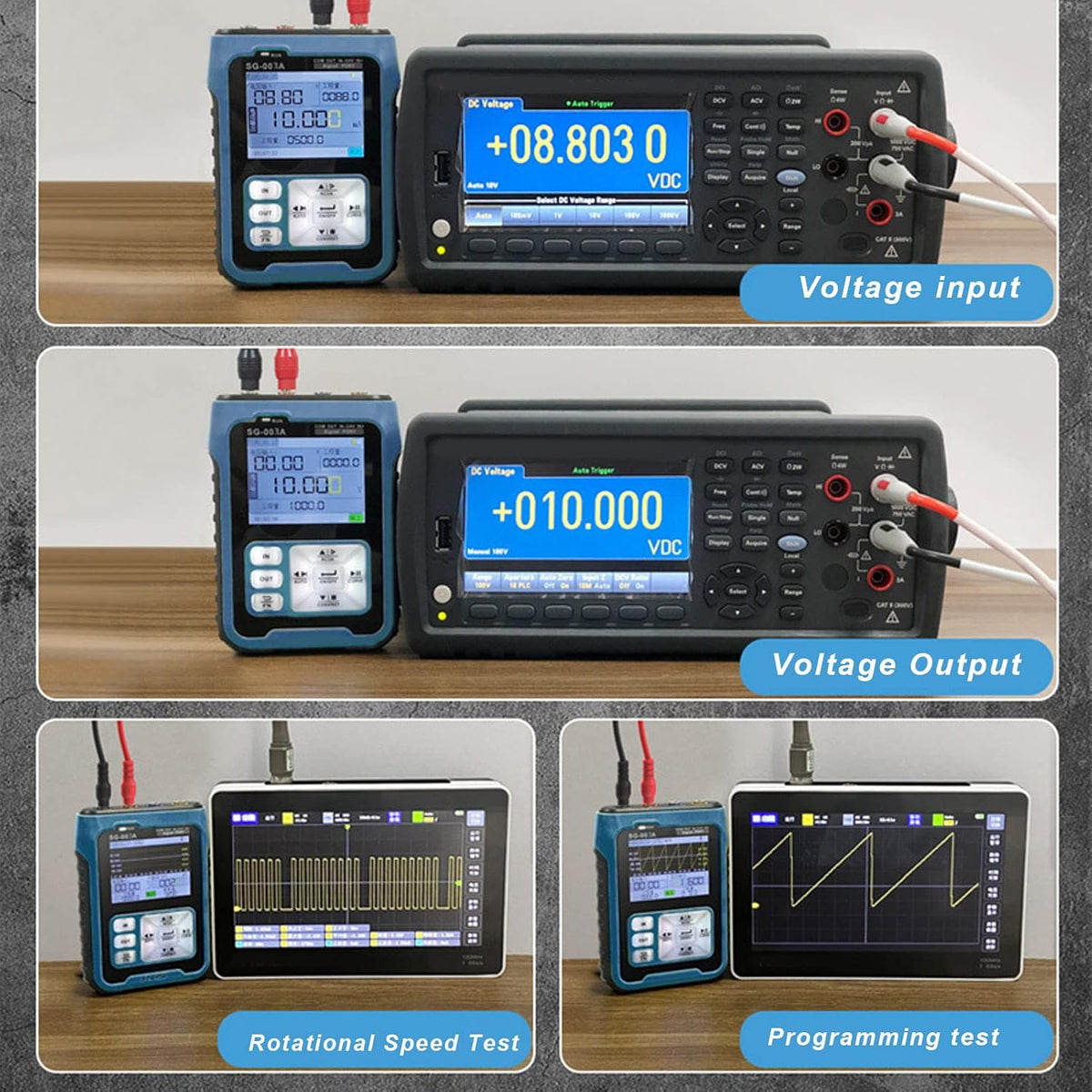 SG 003A Multifunctionele Signaalbrongenerator Meerdere Signaalmodi Automatische Uitgangsfunctie 2,4 Inch Digitale Display Spanning Frequentiegenerator voor PLC-systeemfoutopsporing EU-stekker