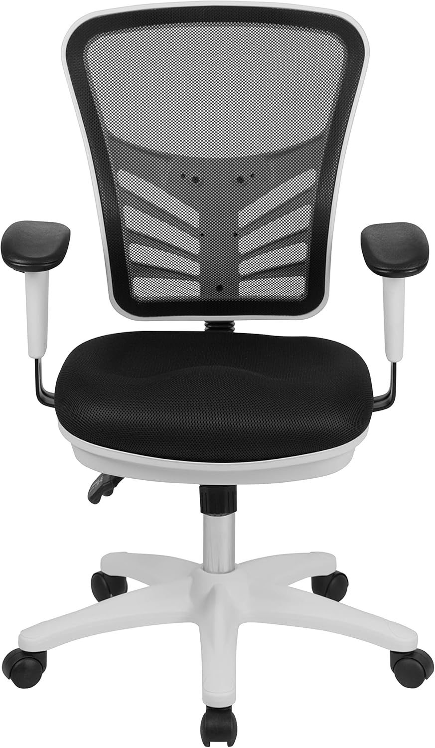 Bureaustoel – Office Chair – Werkstoel – Gaming Stoel – Draaistoel – Ergonomisch Mesh – Verstelbare Armleuningen – Wit Frame