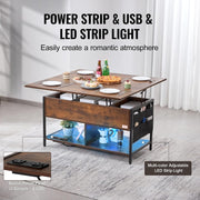 Koffietafel - Table - Coffe table - Living Room Table - Lift Top salontafel - tafel met extra opbergruimte - omklapbare salontafel voor de woonkamer - 39.4in - Bruin - 74.74lbs