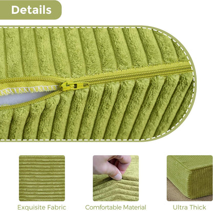 MAXYOYO Opvouwbare corduroy matras, drievoudig gevouwen vloermat, dik, met wasbare overtrek, ruimtebesparend voor gasten (olijf, 135 x 190 cm - 10 cm)