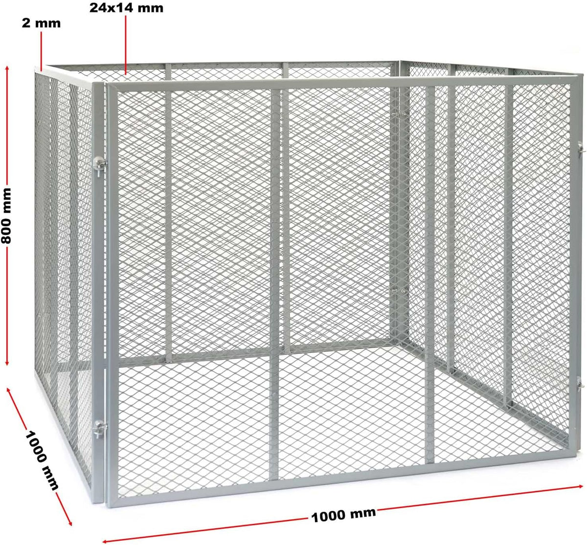 Compostbak 800L 100x100x80cm – Compost Tuinafval – Metalen roosters voor open composteren