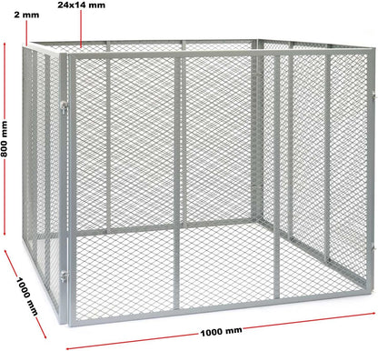 Compostbak 800L 100x100x80cm – Compost Tuinafval – Metalen roosters voor open composteren