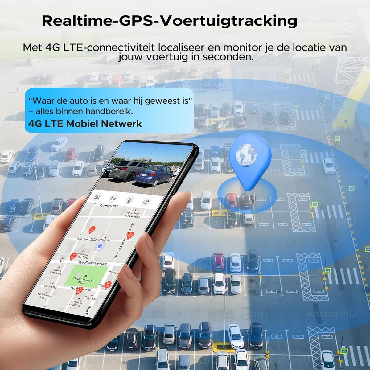LAMTTO 4G LTE Dashcam Auto voor Autobeveiliging, GPS Tracker & Autobewakingscamera met Directe Alarmen, Cloudopslag, Live Weergave op Afstand, Parkeermonitor, Dashcam voor Vloten & Gezinnen