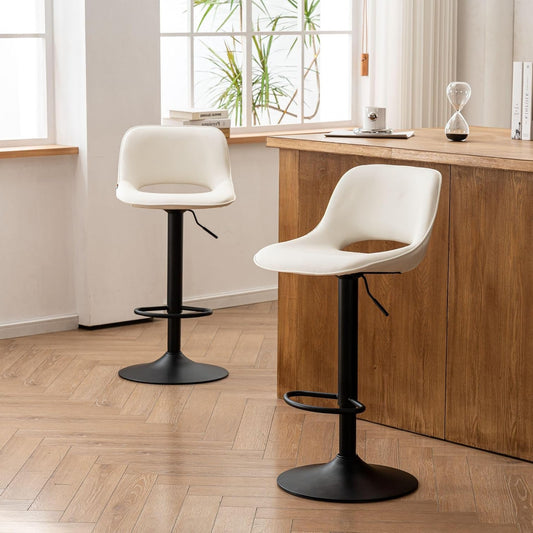 YOUNIKE Bar stool set of 2 white - QUORE
