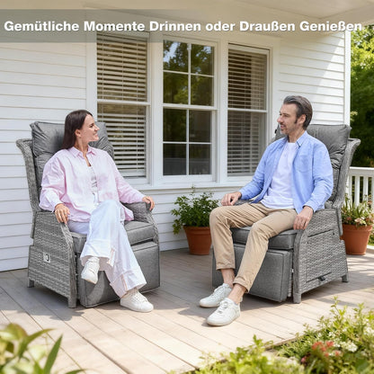 Tuinstoel met ligfunctie, donkergrijs