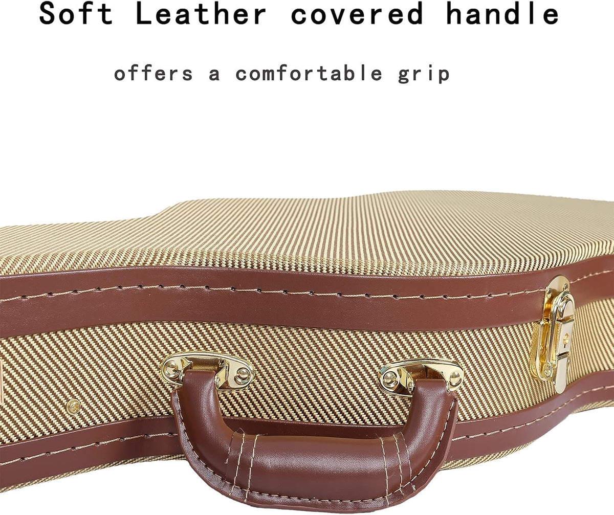 Crossrock Hard-Shell Houten Koffer voor Telecaster en Stratocaster Stijl Elektrische Gitaren met Verwijderbare Schouderriemen-Tweed (CRW700STTW), Tweed, Elektrische St