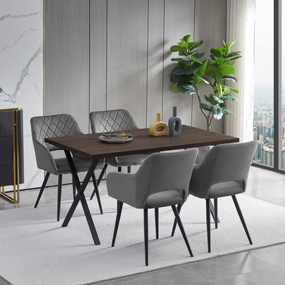 TUKAILAi Eetkamerstoelen Set van 2, Fluwelen Gestoffeerde Zitting Keuken Leisure Stoelen, Accent Stoelen met Rugleuning en Metalen Benen, Fauteuils voor Woonkamer Slaapkamer Lounge Receptie
