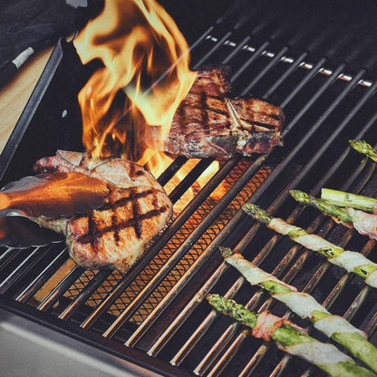 BURNHARD® RVS Grillroosters 9mm, hittebestendig, eenvoudig schoon te maken, vaatwasmachinebestendig, voedselveilig, ideaal voor allergieën – FRED Grillrooster Set