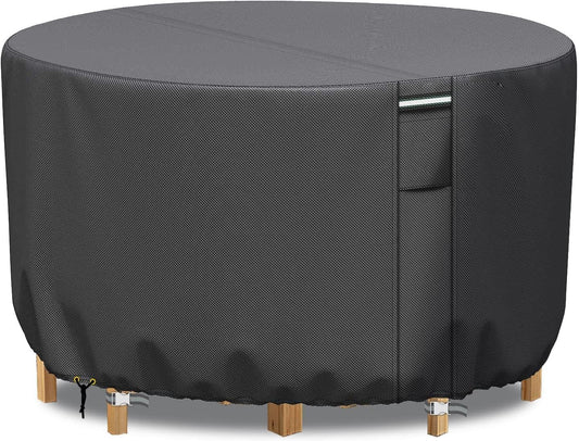 RICHIE Waterdichte tuinmeubelhoezen voor tuin, buitentafelhoes, 300 x 90 cm, zwaar belastbare 600D Oxford PVC ademende coating voor meubelsets terrastafelhoes, zwart