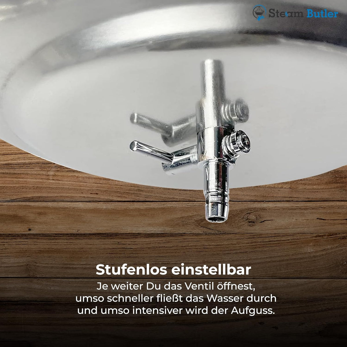 Originele Steam Butler Home - automatische opgiet voor de sauna/thuissauna/tuinsauna - materiaal: roestvrij staal - traploos instelbare intensiteit -