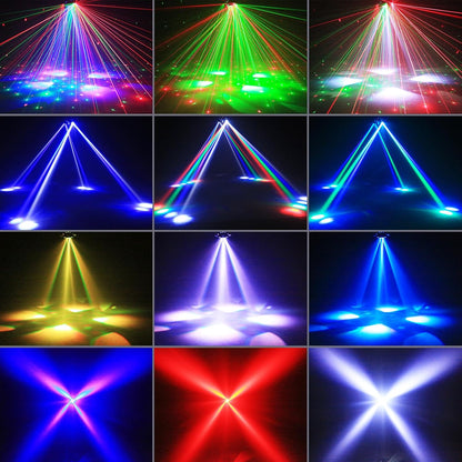 150 W led-lier met afstandsbediening, RGB-lichtspellen, podiumlicht voor disco, bar, bruiloft, concert, club, Kerstmis