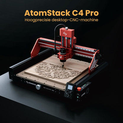 ATOMSTACK C4 Pro CNC-freesmachine, 4-assige ondersteuning, 200 W spindel, CNC-frees- en graveermachine, 420 x 420 mm werkbereik, offline bediening, voor hout, kunststof, aluminium, messing