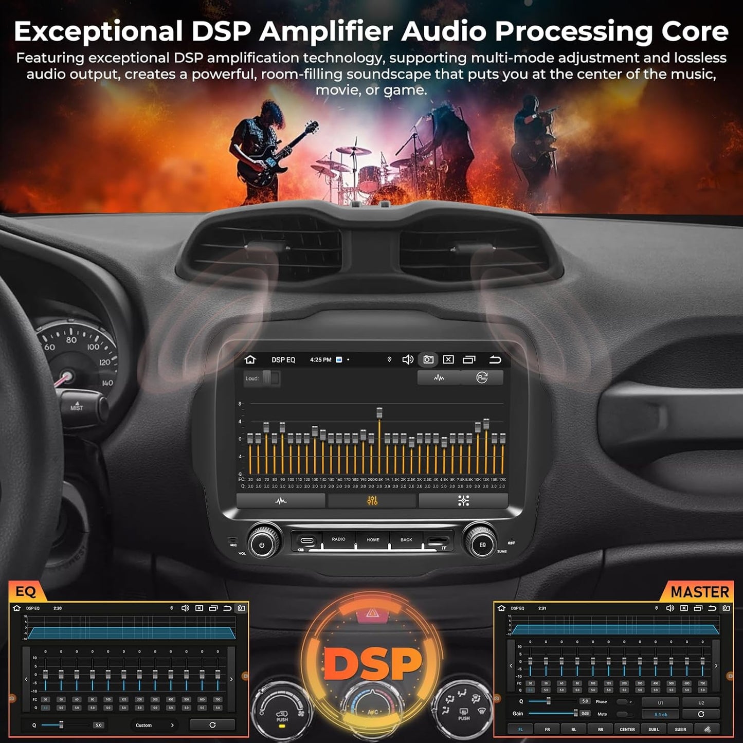 Autoradio Jeep Renegade – Multimedia Unit – Navigatiesysteem – Autoradio Stereo – Inbouw Radio – 9-inch HD IPS QLED Touchscreen – Android 14 met 4G LTE & Draadloze CarPlay
