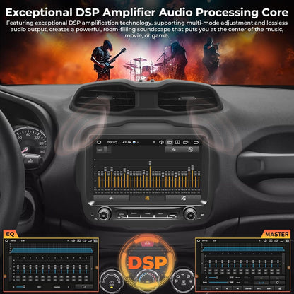 Autoradio Jeep Renegade – Multimedia Unit – Navigatiesysteem – Autoradio Stereo – Inbouw Radio – 9-inch HD IPS QLED Touchscreen – Android 14 met 4G LTE & Draadloze CarPlay