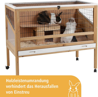 Kerbl Pet Kerbl Indoor Deluxe 82725 Small Animal Cage 115 x 60 x 92.5 cm with Wheels for Hamsters / Guinea Pigs etc.) - QUORE