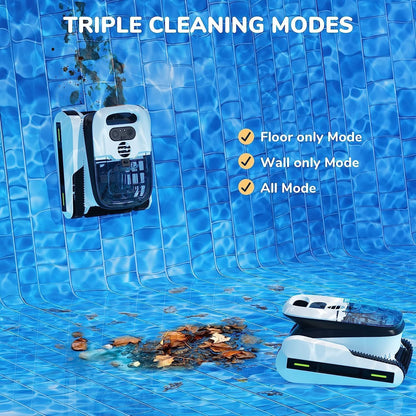 <font dir="auto" style="vertical-align: inherit;"><font dir="auto" style="vertical-align: inherit;">        BIGBIG WON Pool Robot, Pool Robot, Floor and Wall for Above Ground Pool/Outdoor Pool up to 200 ㎡, Three Models, Pool Robot Battery for Floor, Water