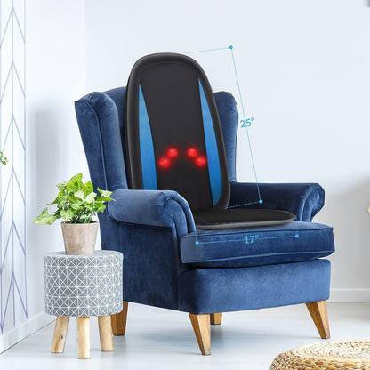 Comfier Shiatsu Rugmassageapparaat met warmte - Diep weefsel kneden massagestoel, massagestoelkussen voor volledige rug, stoelmassageapparaat voor gebruik thuis of op kantoor, cadeaus voor vrouwen,