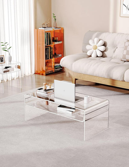 Acryl Salontafel, Transparant Helder Acryl Tafel (Transparant, 50 cm)