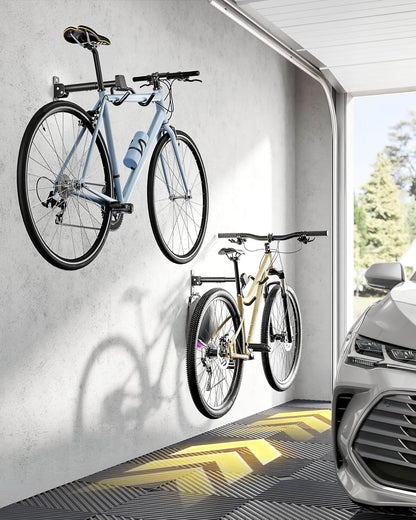 monTEK Fietswandhouder, inklapbare racefietswandhouder, 30 kg draagvermogen, fietshouder muur voor garage, 4 stuks