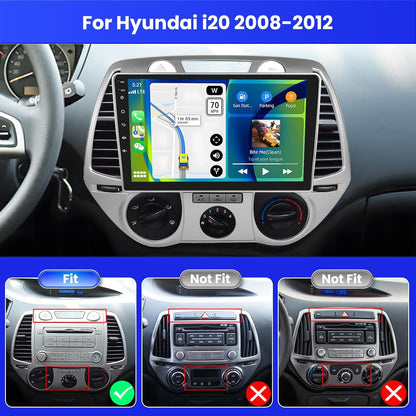 Autoradio Hyundai i20 – Multimediasysteem – Navigatiesysteem – DAB+ Radio – Touchscreen Autoradio – 9 Inch Scherm – Android 13 Met Wireless CarPlay & Achteruitrijcamera