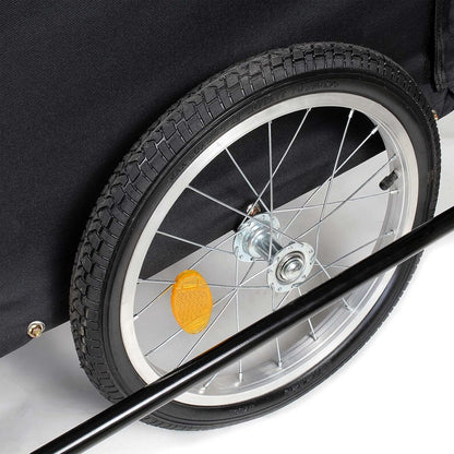Wiltec fietsaanhanger tot 65kg, aanhangwagen 139 x 88 x 60 cm met wielbescherming, transportkar met inklapbare trekhaak en snelkoppeling