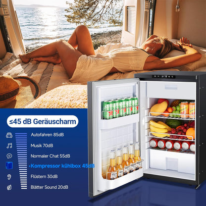 AAOBOSI 83L Compressorkoelkast, APP-Gestuurde Camperkoelkast, 12/24V DC, LED-Verlichte Voertuigkoeler, Bereikt -20 °C, Geschikt Voor Auto's, Vrachtwagens, Boten, Campers, Kamperen en Reizen