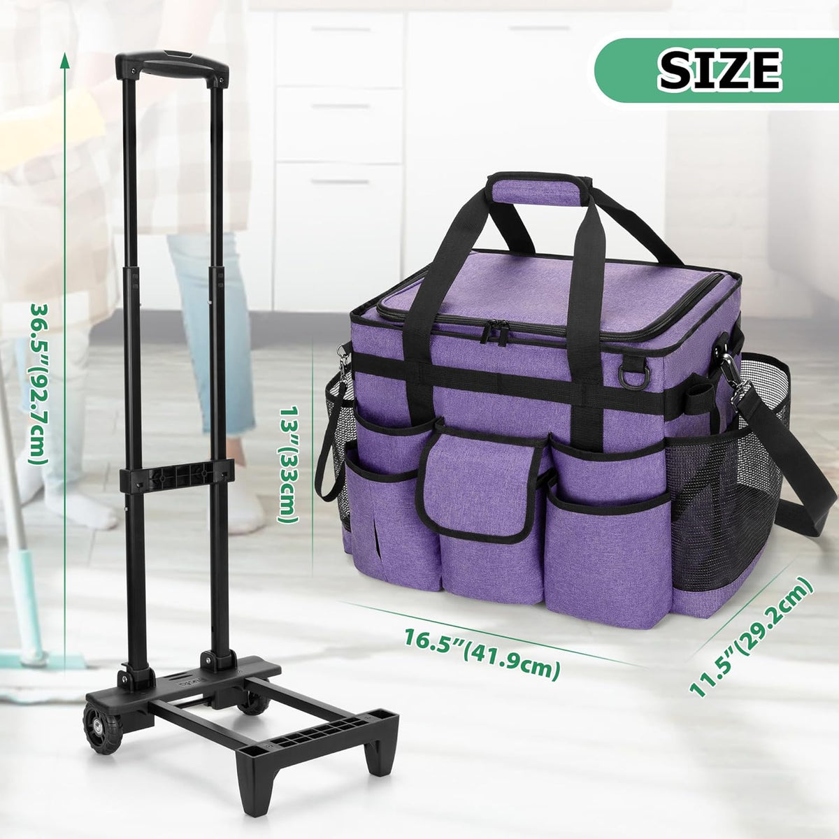 LoDrid Cleaning Bag Caddy, purple, modern