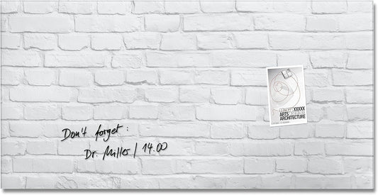 SIGEL GL144 Premium glazen whiteboard 91x46 cm klinker wit hoogglanzend, TÜV-getest, eenvoudige montage, glazen magneetbord Artverum