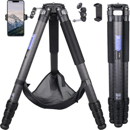 Koolstofvezel Statief Met Stenen Tas – Camerastatief – Fotostatief – Driepoot – Reisstatief – 10-Laags Koolstofvezel – Draagkracht Tot 40 Kg