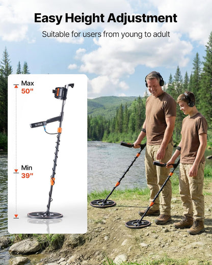 Metaaldetector Voor Volwassenen – Gouddetector, Goudzoeker, Metaalzoeker, Schatzoeker – IP68 Waterdicht, 12 Inch Zoekspoel