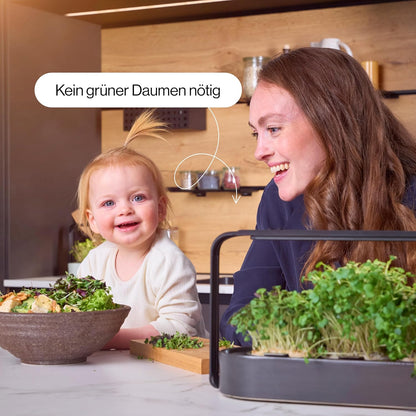 Smart Garden Starter Set - Indoor LED Groenbak - 12 Biologische Zaadpads - Oceaanplastic Wit - Scandinavisch Design - 7 Dag Oogst