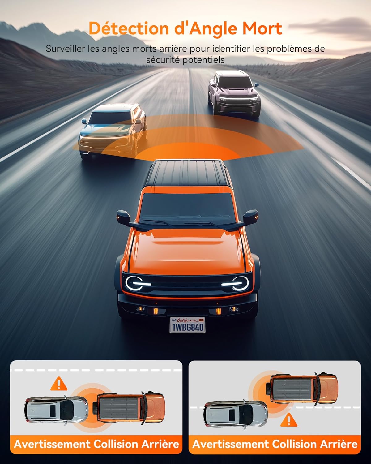 WOLFBOX 2.5K G840H 12'' Mirror Dashcam with ADAS and BSD, 5.8GHz WiFi Rearview Mirror with Camera, Voice Control, Parking Monitor, 32GB Map and GPS, Loop Recording - QUORE