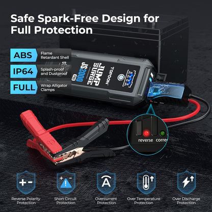 Jump Starter – Startbooster – Starthulp – Accubooster – Noodstarter – Snelle Startboost Bij Lege Accu – Draagbaar En Compact