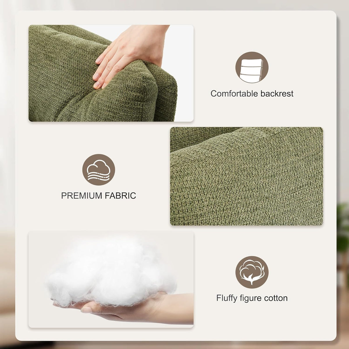 Bureaustoel – Bureaustoel Met Wieltjes – Bureaustoel Met Armleuningen – Ergonomische Bureaustoel – Draaibare Bureaustoel – Hoge Rugleuning – Verstelbare Zithoogte – Pluche Cashmere Bekleding Groen