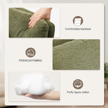 Bureaustoel – Bureaustoel Met Wieltjes – Bureaustoel Met Armleuningen – Ergonomische Bureaustoel – Draaibare Bureaustoel – Hoge Rugleuning – Verstelbare Zithoogte – Pluche Cashmere Bekleding Groen
