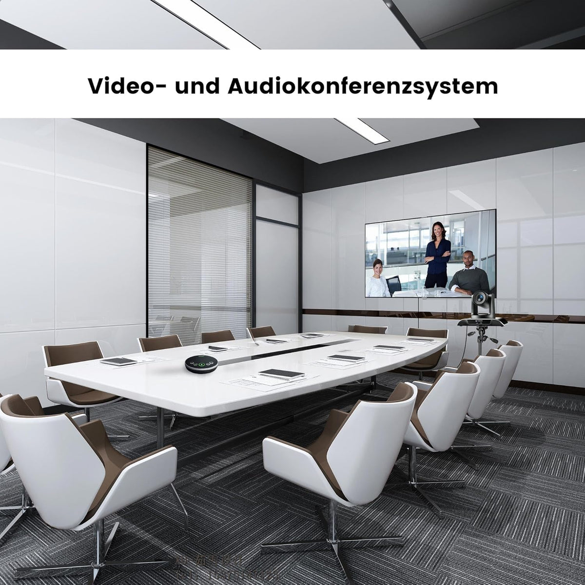 TONGVEO 20-voudige zoom conferentieruimte-camerasysteem, video- en audioconferentiesysteem, 20-voudige optische zoom, USB 3.0, HDMI PTZ-camera en conferentieluidspreker met microfoon voor grote