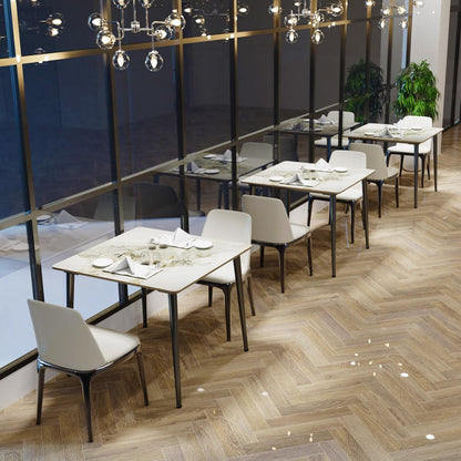FATIVO Eettafel, kleine keukentafel, marmer voor 2 personen, eetkamertafel, eenvoudig, woonkamer, eettafel, hoogglans, tafels voor eetkamer, restaurant, metalen tafelpoten, 80 x 80 cm, Scandinavisch