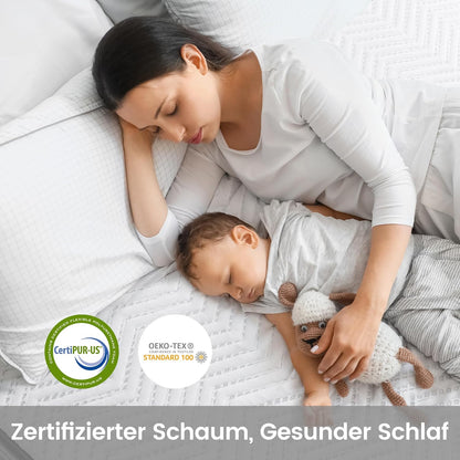 Koudschuim Matras – 7-Zones Matras – Orthopedisch Matras – Hypoallergeen Matras – Medium Stevig Matras – 120x200 cm – Afneembare Wasbare Hoes