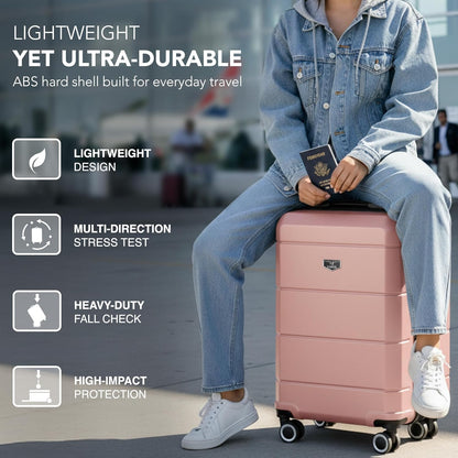LUGG Jetset 3-delige hardcase-kofferset, 50,8 cm, 63,5 cm, 29, robuust en licht, met TSA-veilige sluiting, gladde 360°-wielen, binnenvakken, goedgekeurd door bedrijven