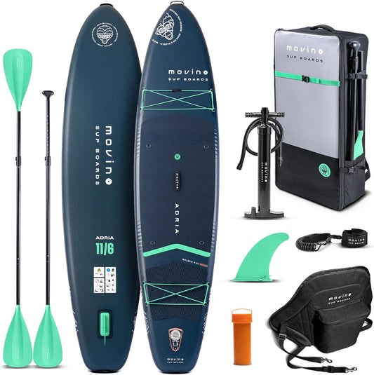 Movino Stand Up Paddle Board – 2-in-1 SUP Kajak Opblaasbaar – Draagvermogen Tot 165 kg Set Met Accessoires Peddel – 350 x 83 x 15 cm – Adria 11’6"