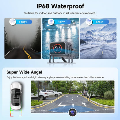 Rimoody Achteruitrijcamera set met 5 camera's met 10,1 inch IPS-display en 5 m + 15 m kabels, IP68 waterdicht, nachtzicht, beeldflip, BSD, loopvideo, DVR