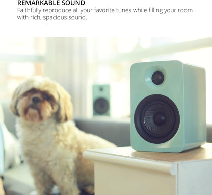 Kanto YU4MW luidsprekers met Bluetooth-voeding - 140 watt - Phono-voorversterker (matwit)