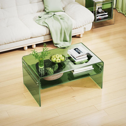 Acryl Salontafel, Transparant Helder Acryl Tafel (Groen, 50 cm)