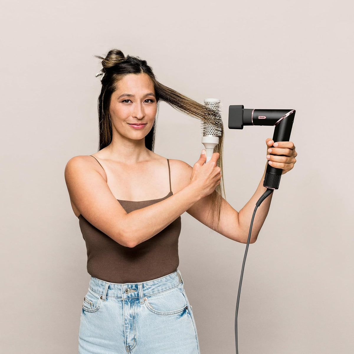 5-In-1 Styling- En Droogsysteem Zwart – Haarstylingset – Airstyler – Föhnborstel – Krulborstel – 5 Opzetstukken – Geschikt Voor Droog En Vochtig Haar
