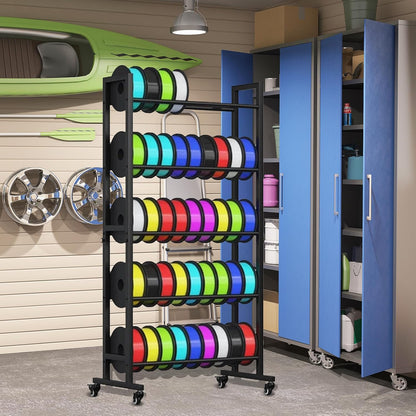 Filamenthouder 3D-printer – Filamentrek – Spoelhouder – Opbergrek – Filament Organizer – 5 Niveaus Metalen Rek – Draagvermogen 45 kg Per Niveau – Voor 40 Spoelen Tot 1 Kg