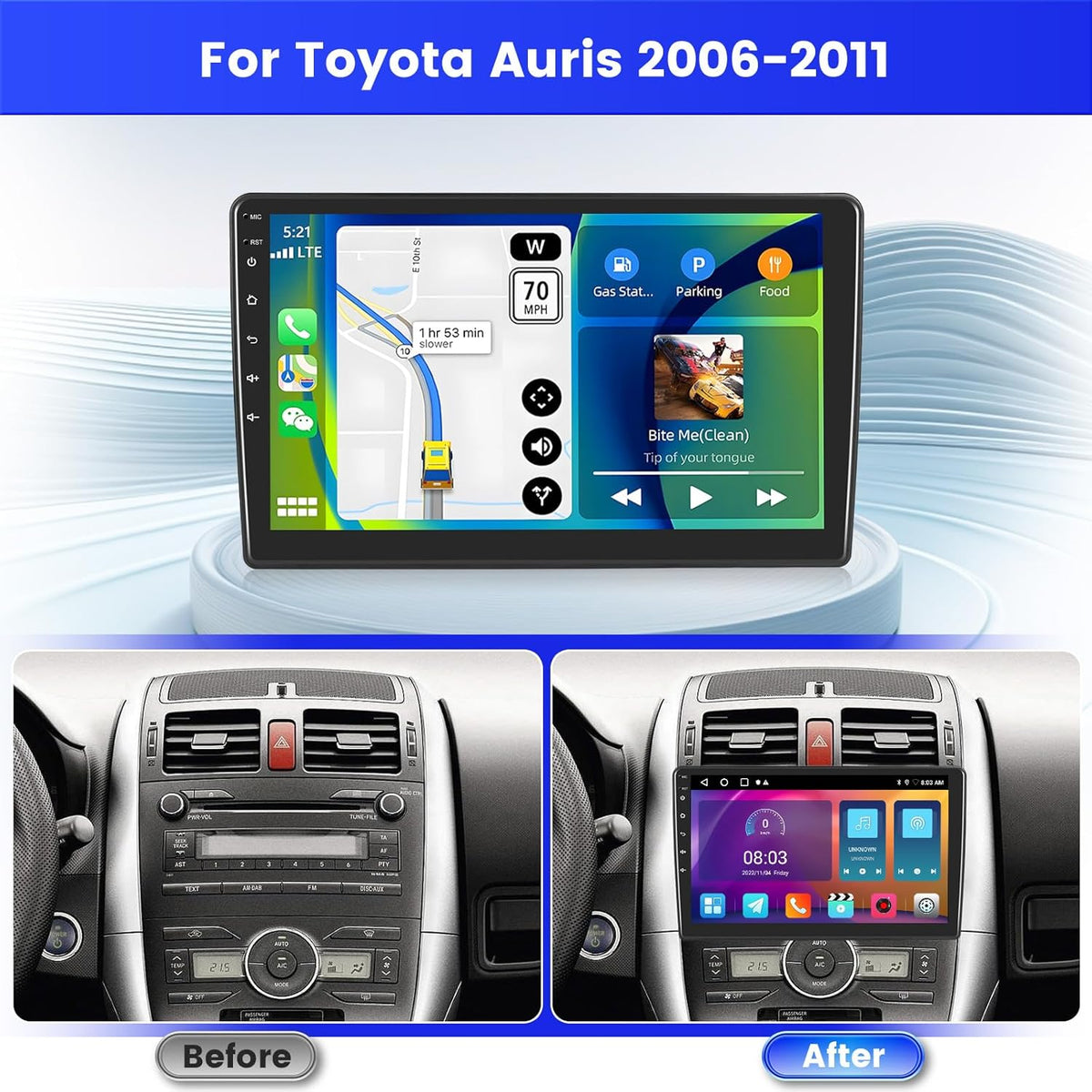 Android Autoradio – Car Multimedia Systeem – Auto Stereo – Navigatie Systeem – Bluetooth Radio – 10,1 Inch Touchscreen – Wireless CarPlay & Android Auto