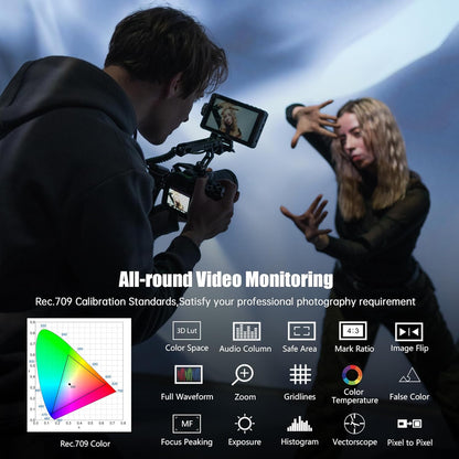 VILTROX DC-550 Pro 5,5 inch 1200 nits touchscreen DSLR camera veld monitor met accu zonneklep 3D Lut HDMI Peaking Focus Assist 1920x1080 4K HDMI ingang uitgang 5V type C ingang