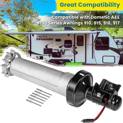 3310423.209U Torsiebouwgroep rechts, zwart, voor Dometic luifels uit de serie 9100 aandrijfkop voor luifelmotor, voor camperluifels