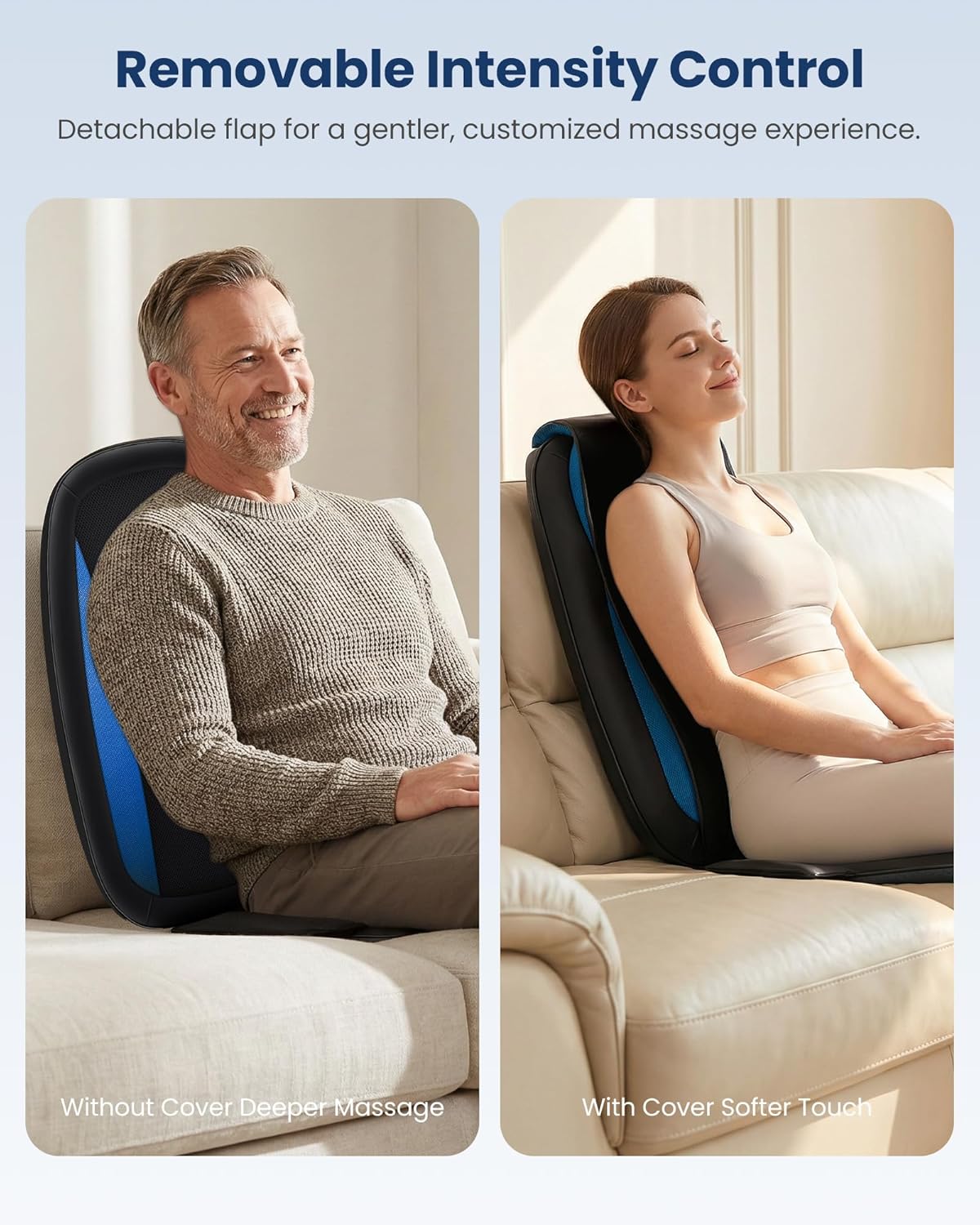 Comfier Shiatsu massagestoelkussen met warmte, shiatsu-massagekussen rugmassageapparaat, ontspanning voor de hele rug, geschikt voor kantoor, thuis en overal daar.