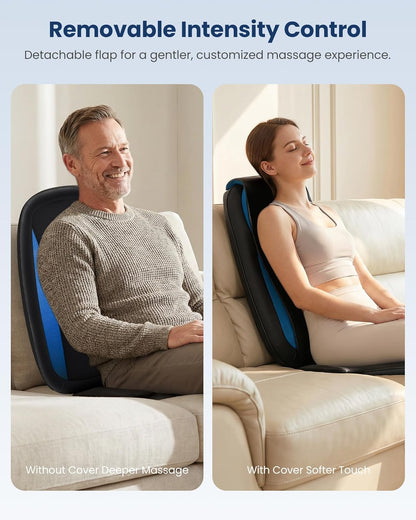 Comfier Shiatsu massagestoelkussen met warmte, shiatsu-massagekussen rugmassageapparaat, ontspanning voor de hele rug, geschikt voor kantoor, thuis en overal daar.